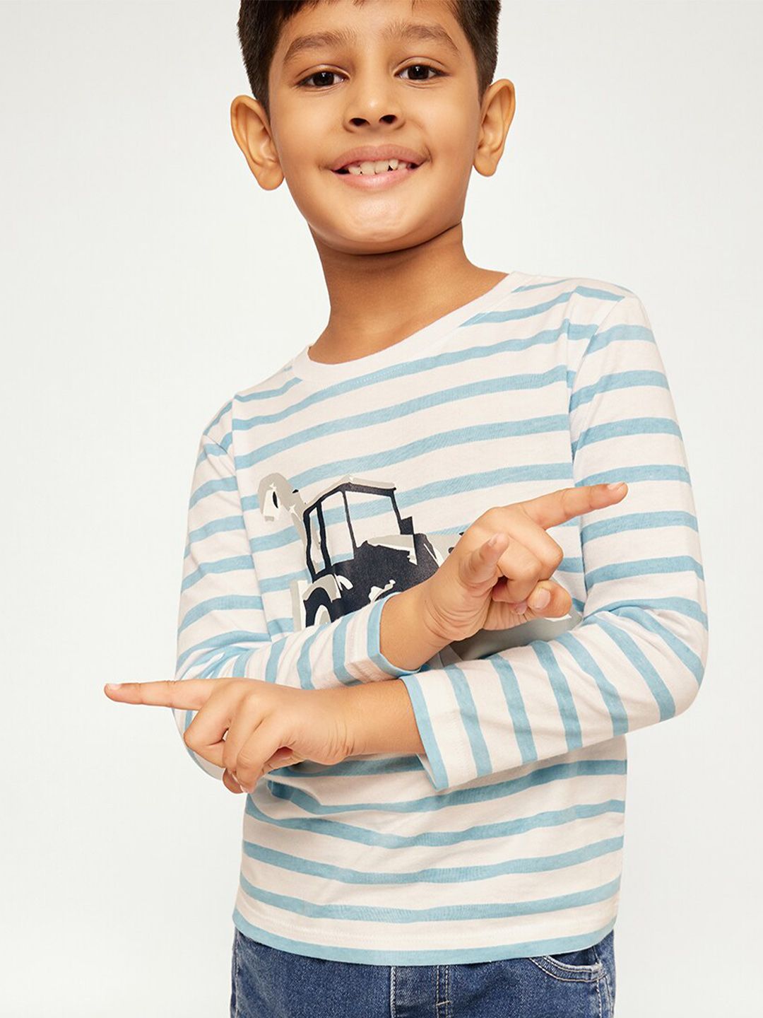 frangipani Boys Blue Striped T-shirt