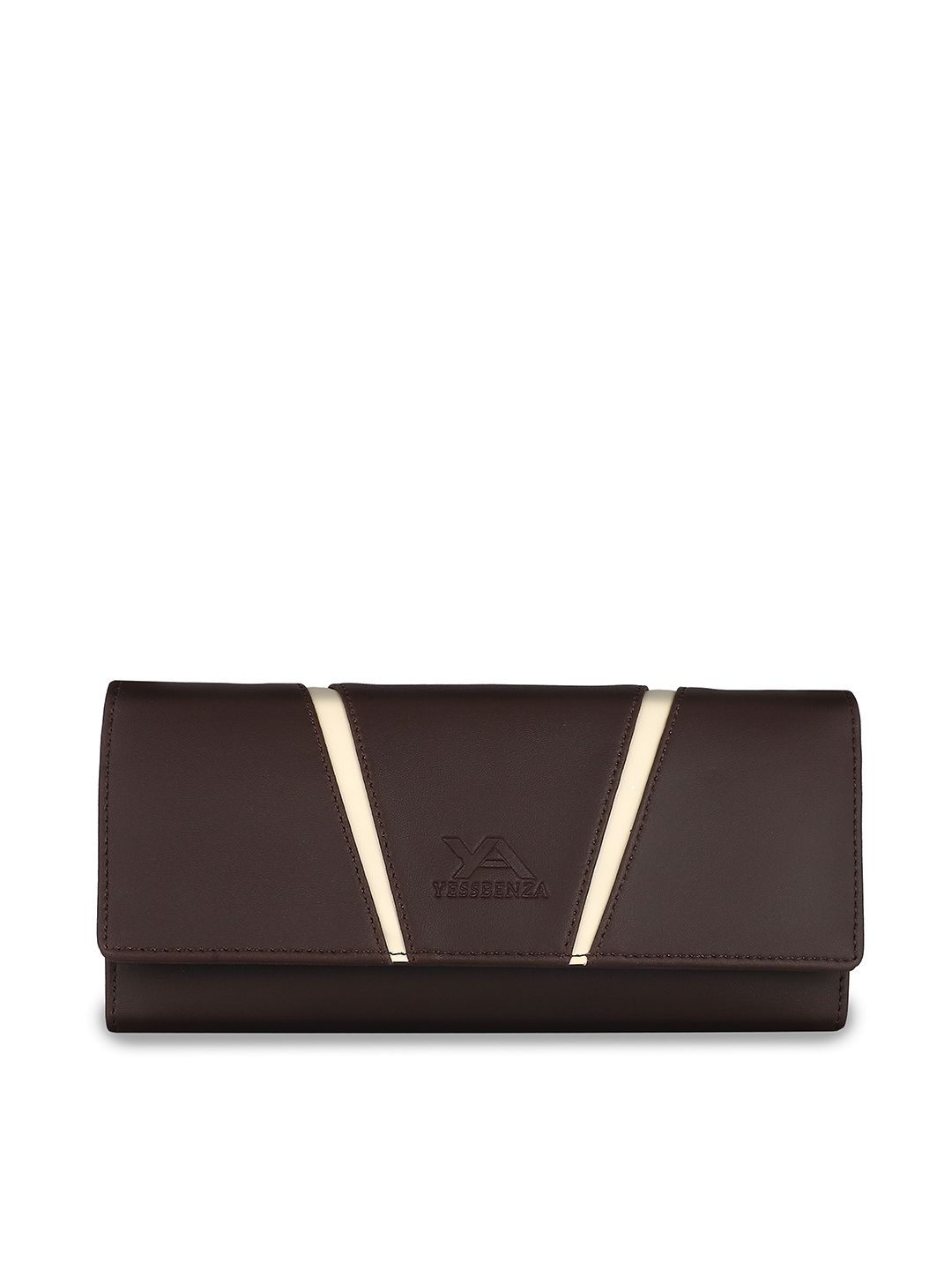 Buy YESSBENZA Brown & Gold Toned Textured Quilted Envelope Clutch -  - Accessories for Women