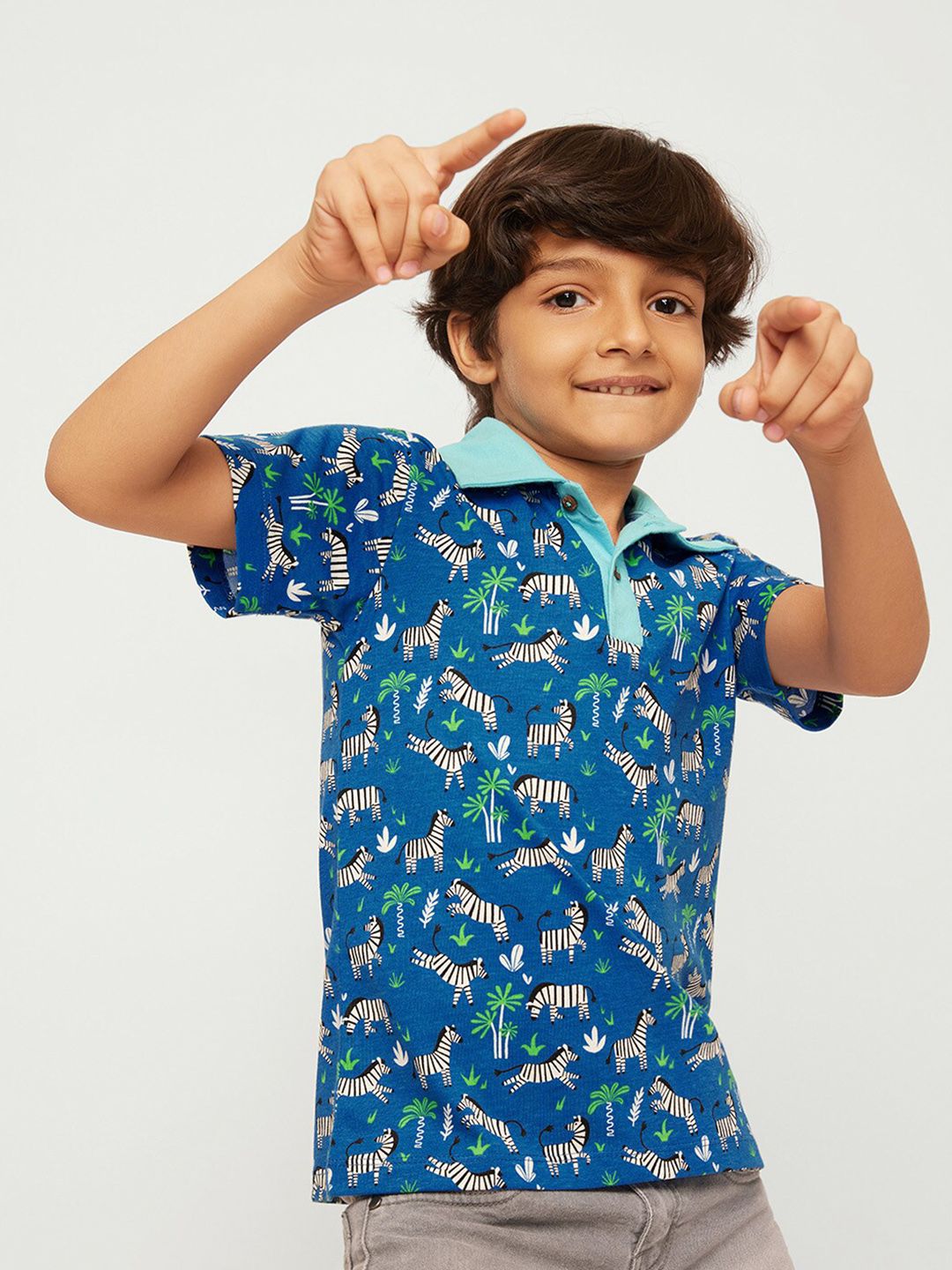 frangipani Boys Blue Printed T-shirt