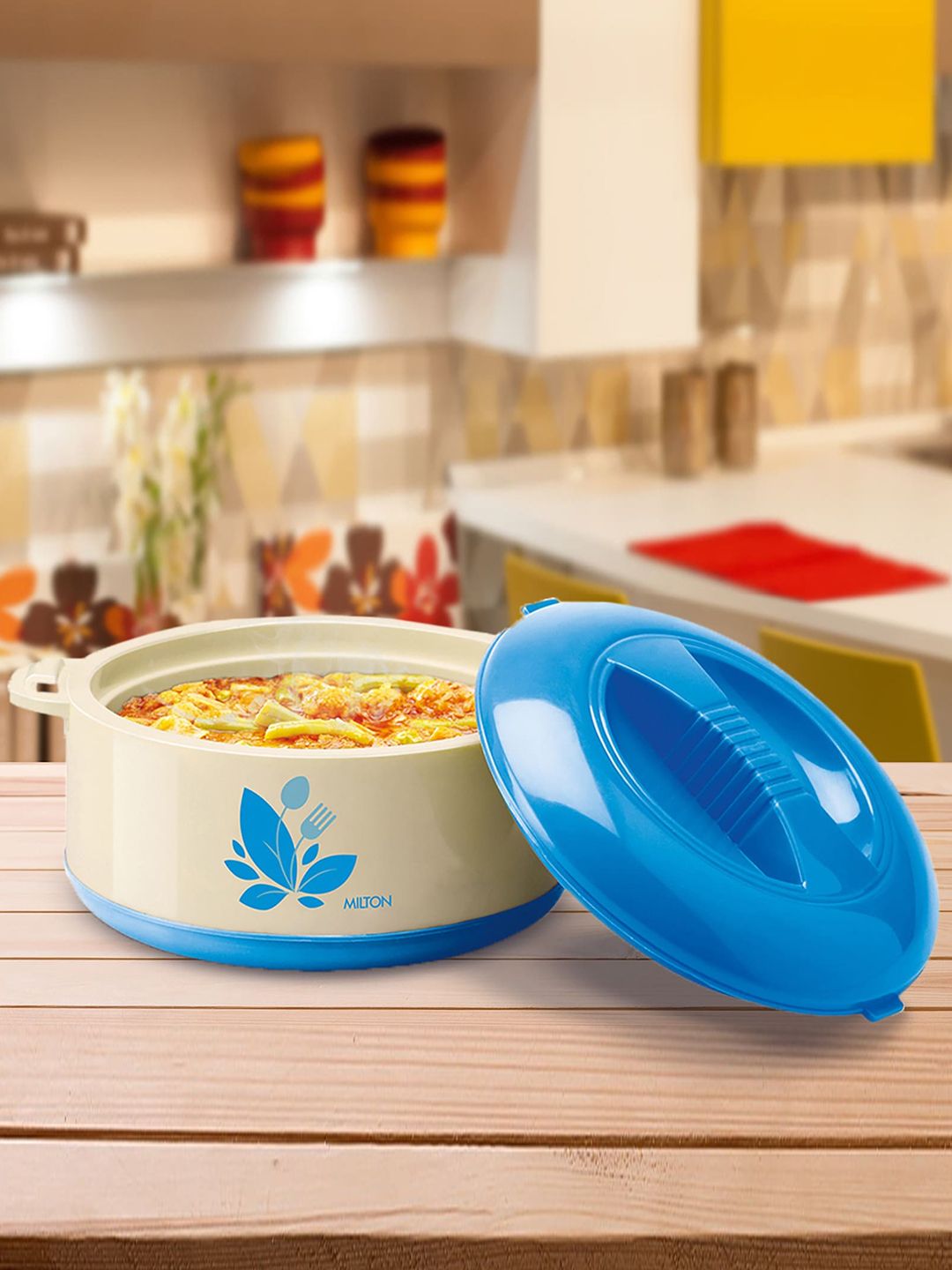 MILTON Orchid 1500 Blue Solid Stainless Steel PU Insulated Casserole with Lid 1060 ml