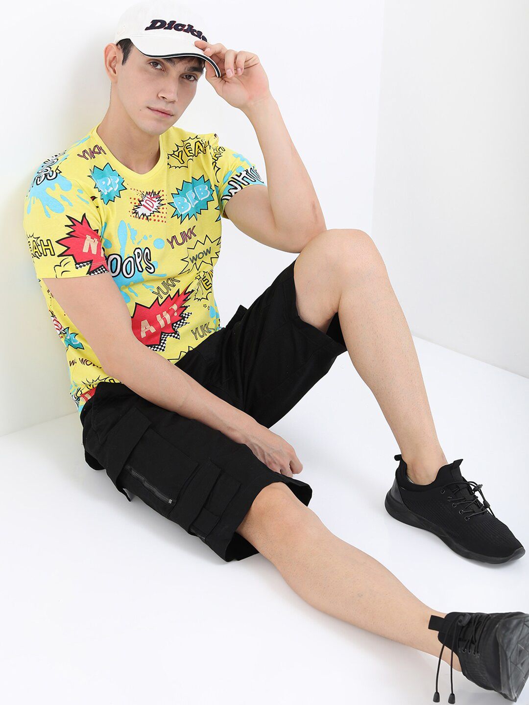 KETCH Men Yellow Printed Slim Fit T-shirt