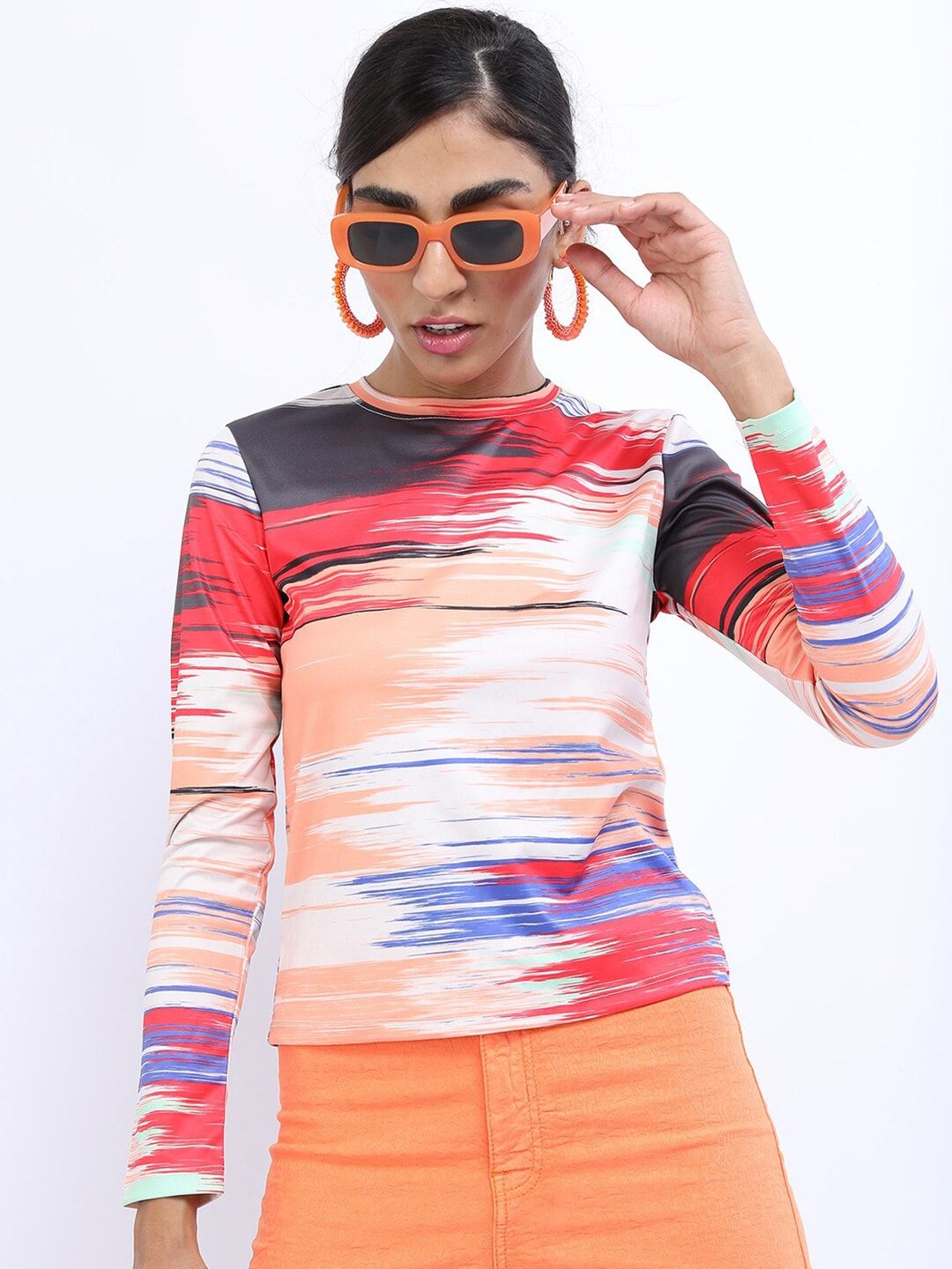 Tokyo Talkies Printed Full Sleeves Top