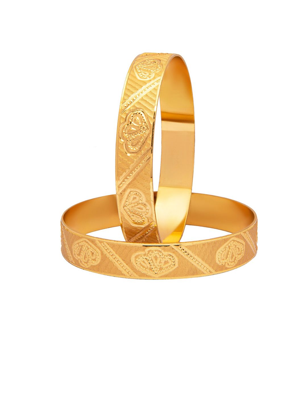 Shining Jewel - By Shivansh Set of 2 Gold-Plated Bridal Traditional Bangles