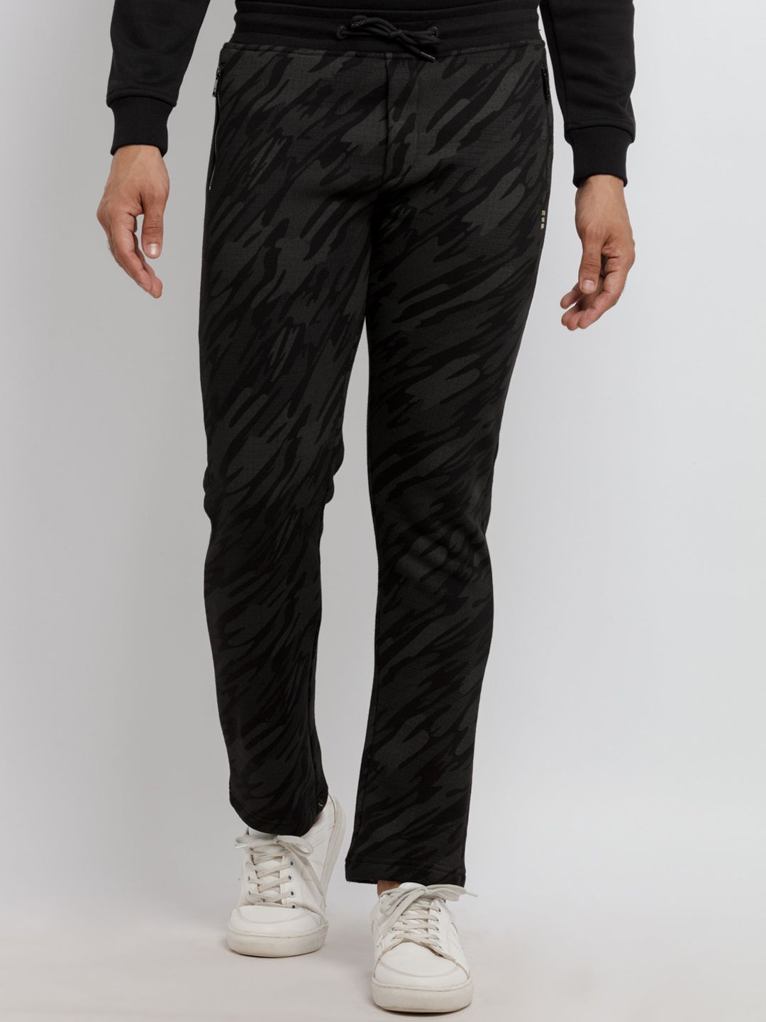 Status Quo Men Black Self-Designed Track Pants
