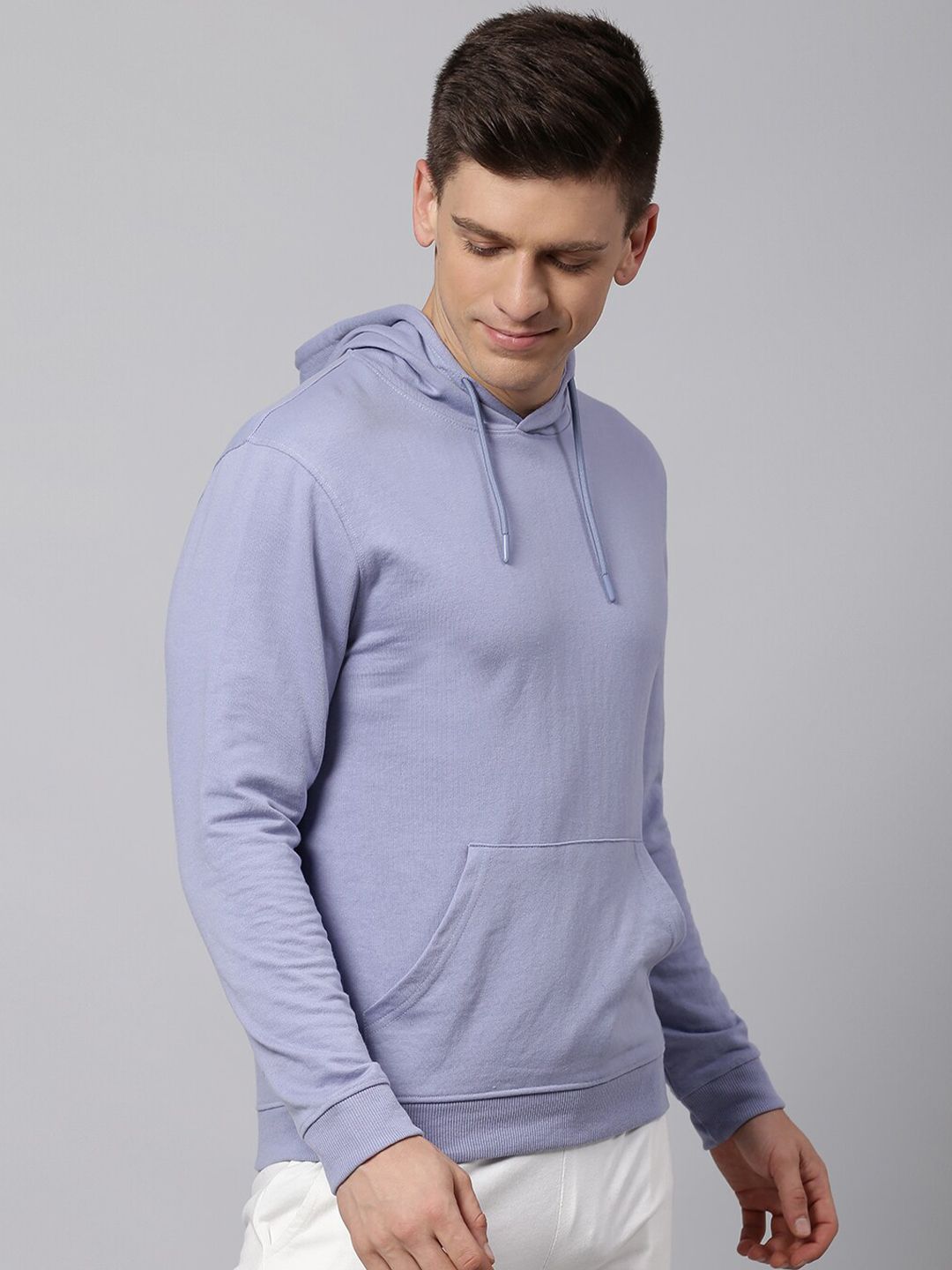 Dennis Lingo Men Solid Hooded Knitted Sweatshirt