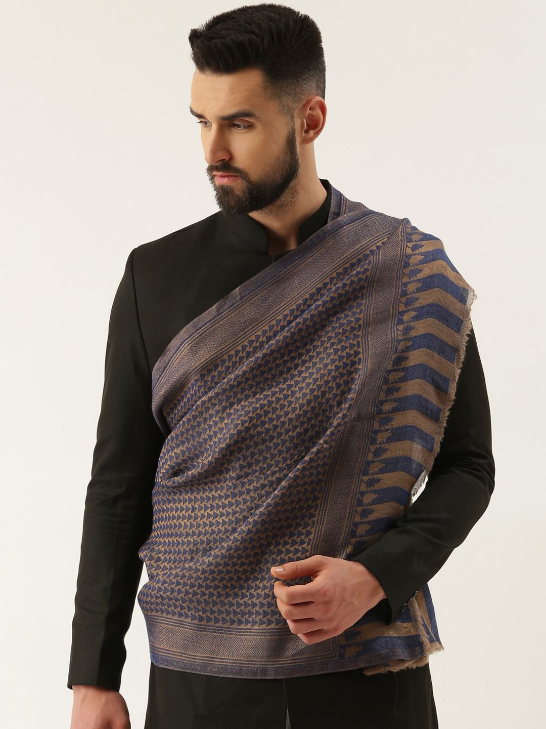 Buy Pashmoda Men Woven Design Fine Wool Shawl -  - Apparel for Men