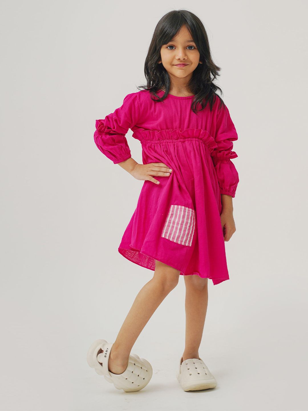 Peekaaboo Kids Girls Puff Sleeve Empire Dress