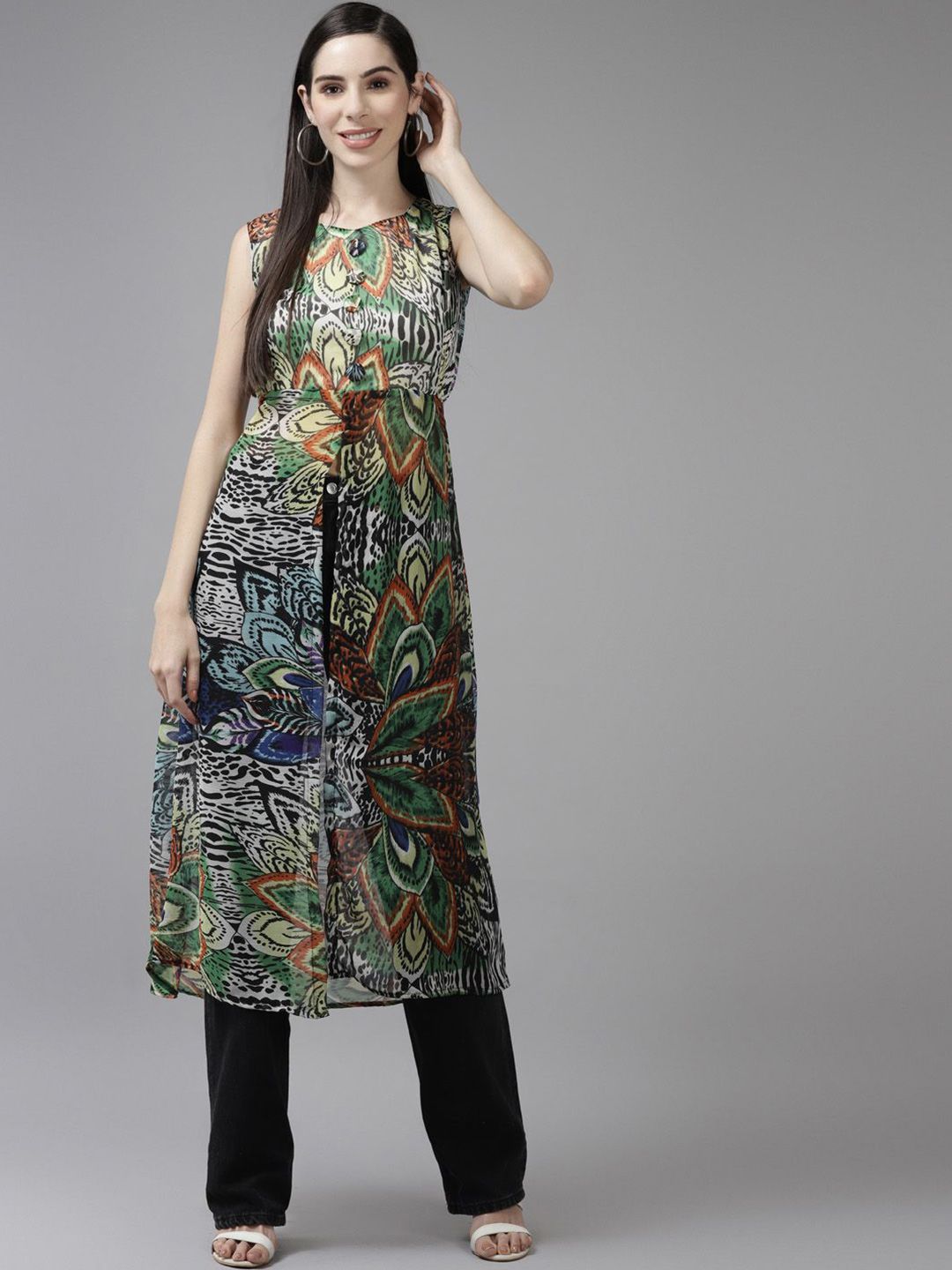 BAESD Print Georgette Maxi Top
