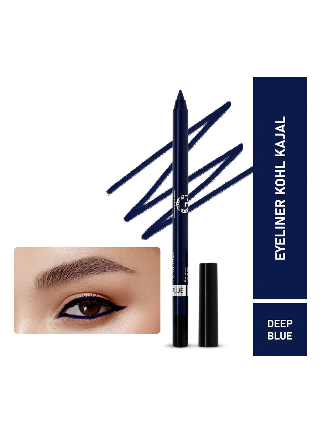 MATTLOOK Single Stroke Super Glide Eyeliner Kohl Kajal - Deep Blue