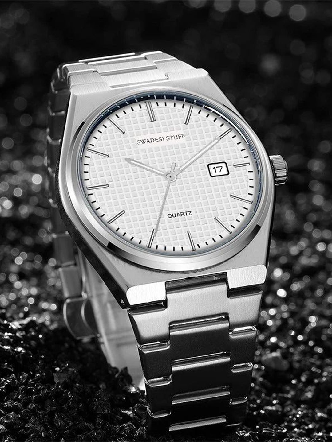 SWADESI STUFF Men Dial & Straps Analogue Watch SDS 151 WHITE