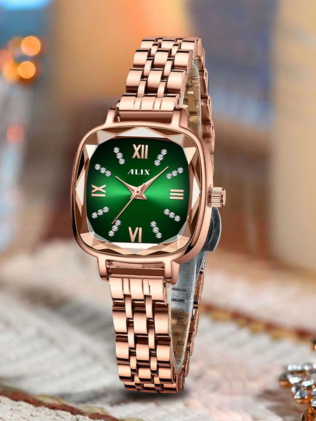 Buy ALIX Women Brass Dial & Stainless Steel Bracelet Style Straps Analogue Watch AL2535 RGGN -  - Accessories for Women