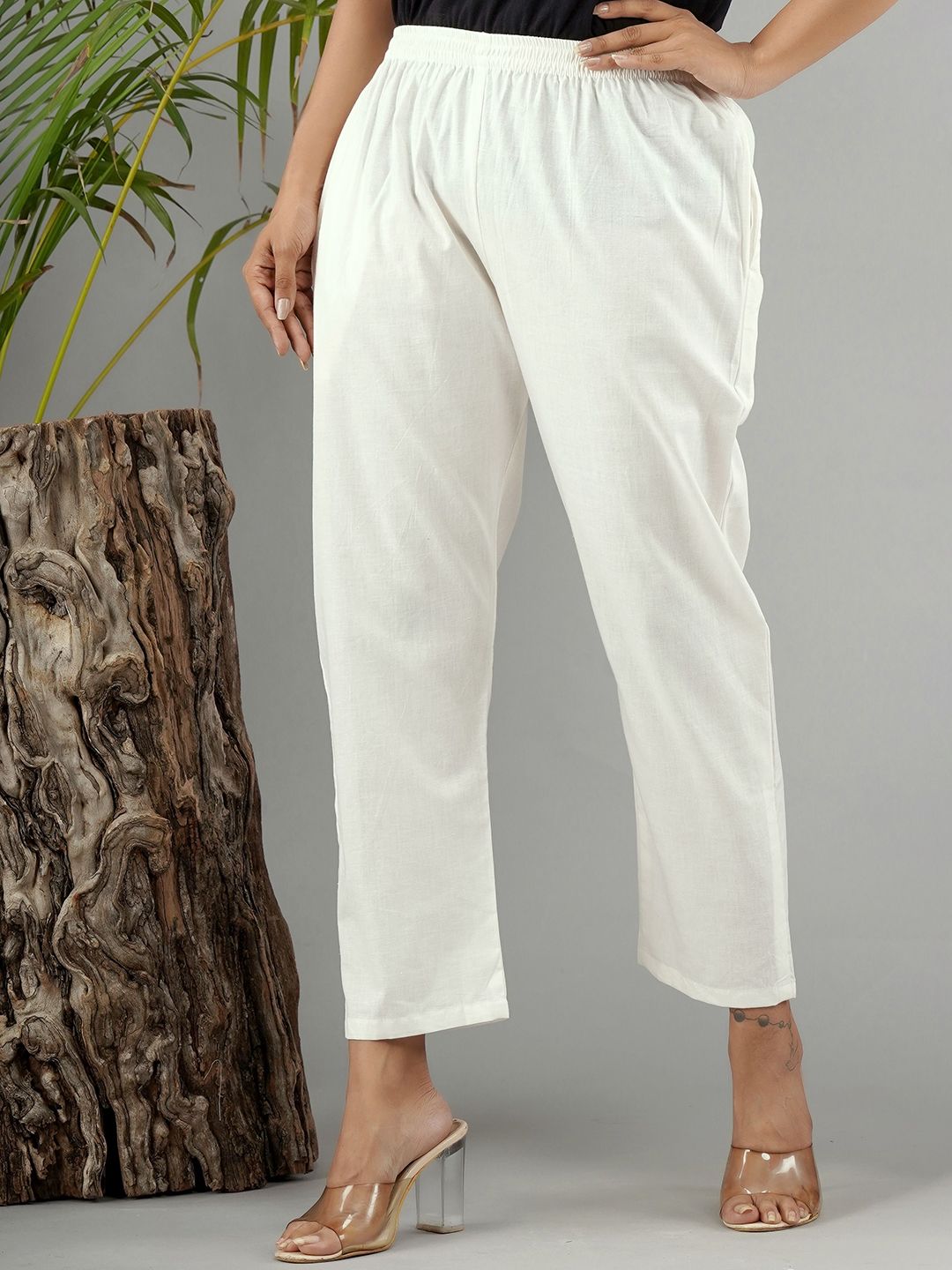 Chaukas Women Pleated Trousers