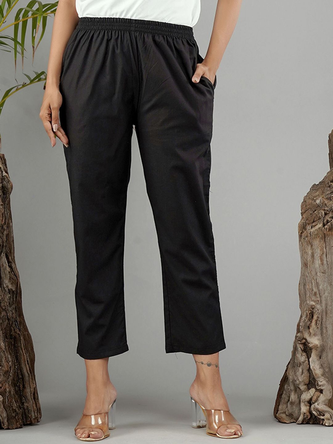 Chaukas Women Pleated Trousers