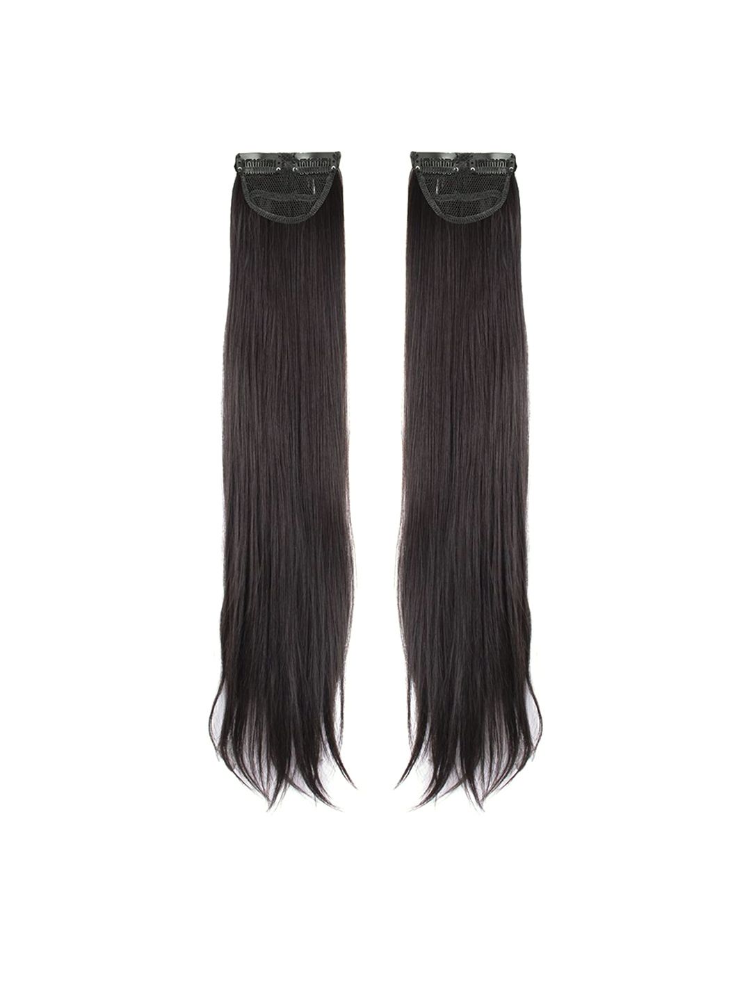 Milano Treasures Set of 2  Clip-in Dark Brown Side Patches Hair Extensi