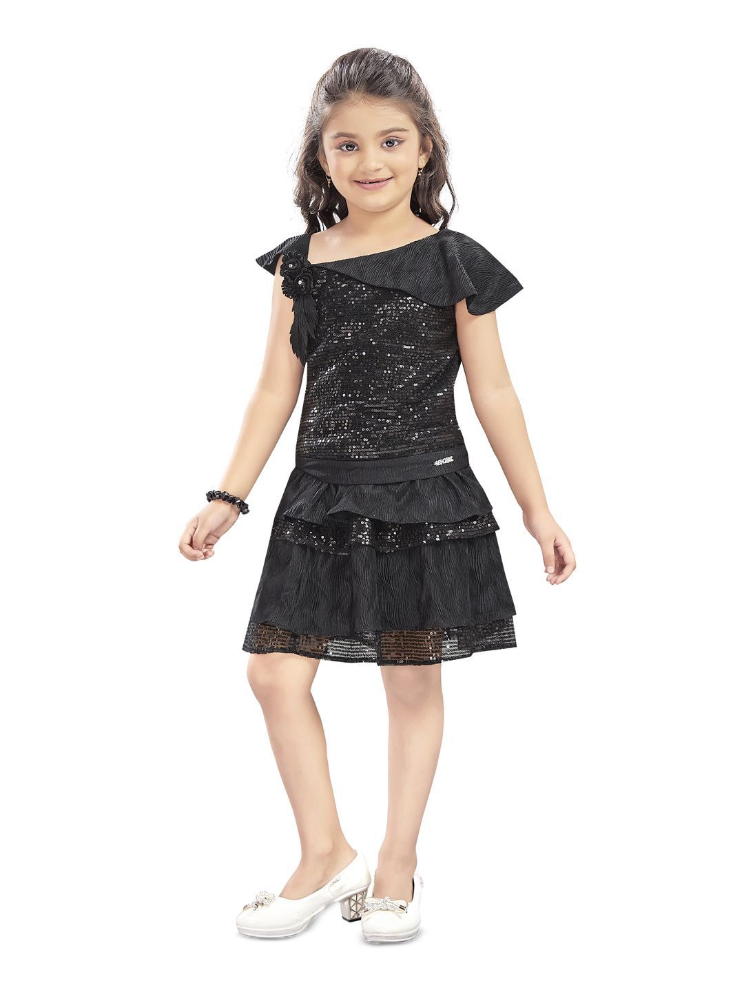 Lei-Chie Girls Embellished Top with Skirt