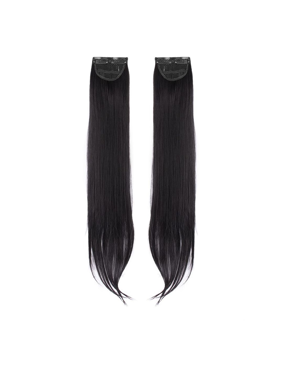 Milano Treasures Set of 2 Clip-in Natural Black Side Patches Hair Extension