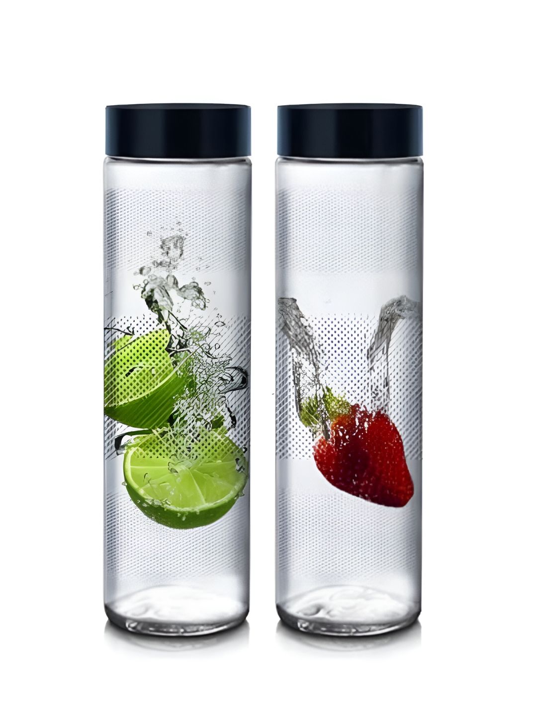 CROCO JAR Transparent Glass Spill Proof 2 Piece Water Bottle - 750ml