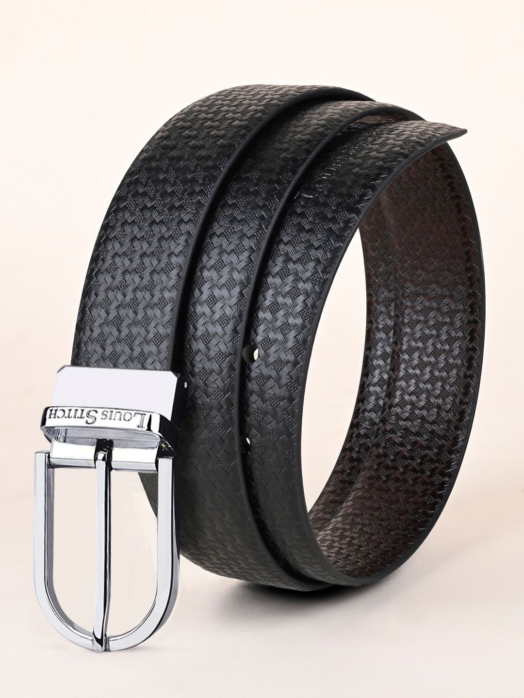 Buy LOUIS STITCH Men Textured Leather Formal Reversible Belts -  - Accessories for Men