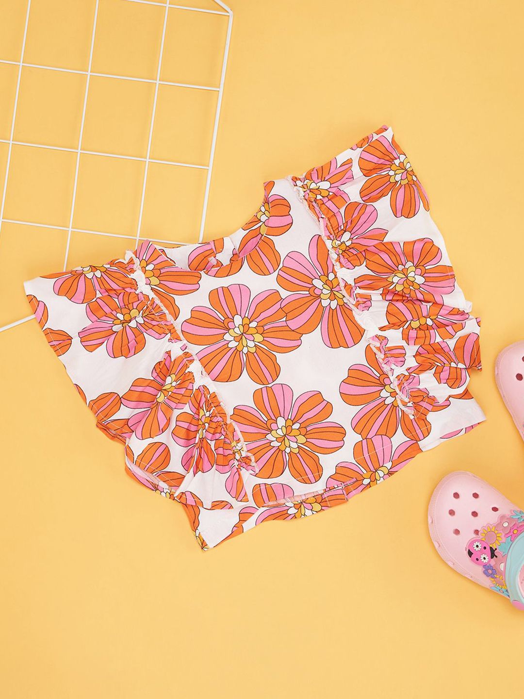 Pantaloons Junior Floral Print Kimono Sleeve Kaftan Top