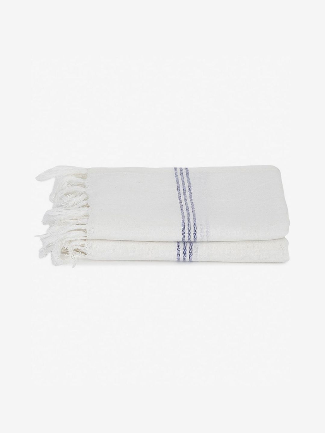 Fabindia Bana Gamcha Solid Cotton 125GSM Super Soft 2PCs Adult Thin Bath Towel-15x24In
