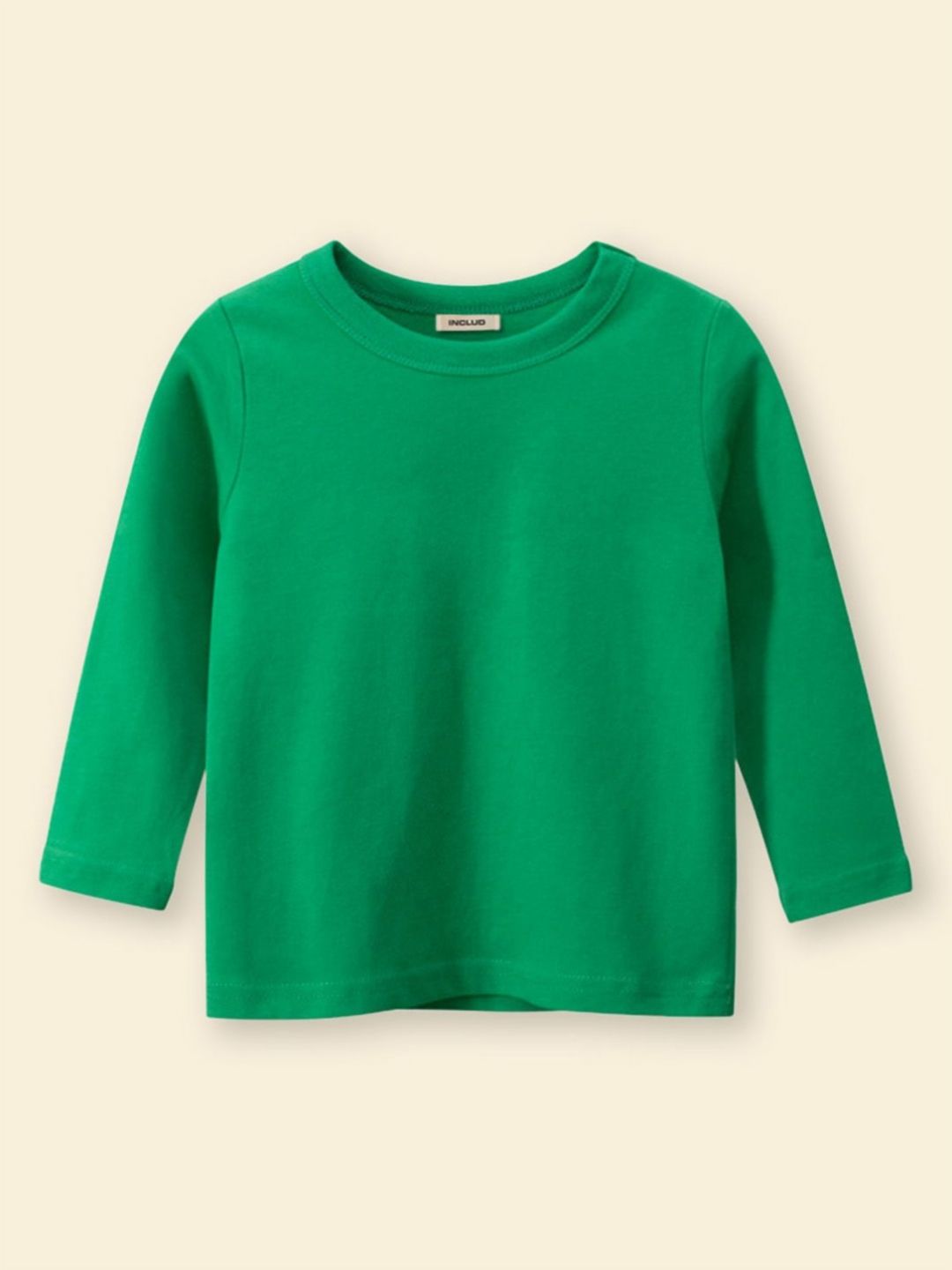 INCLUD Boys Solid Round Neck Cotton T-shirt