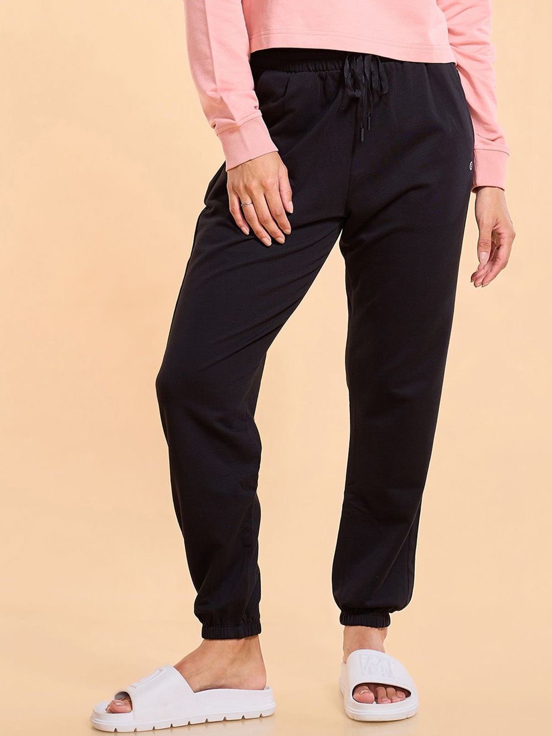 Enamor French Terry Relaxed Fit High Waist Jogger-E406