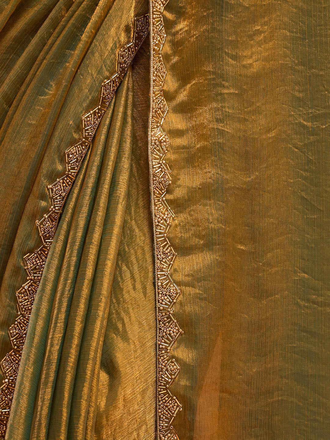 Solid Beads and Stones Saree 6