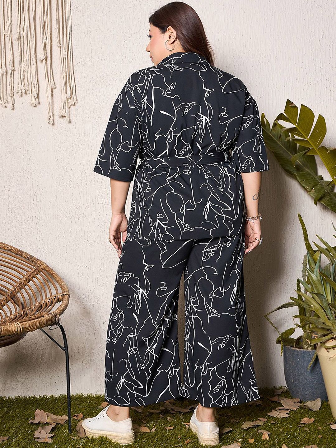Printed Shirt & Belt With Palazzo 5