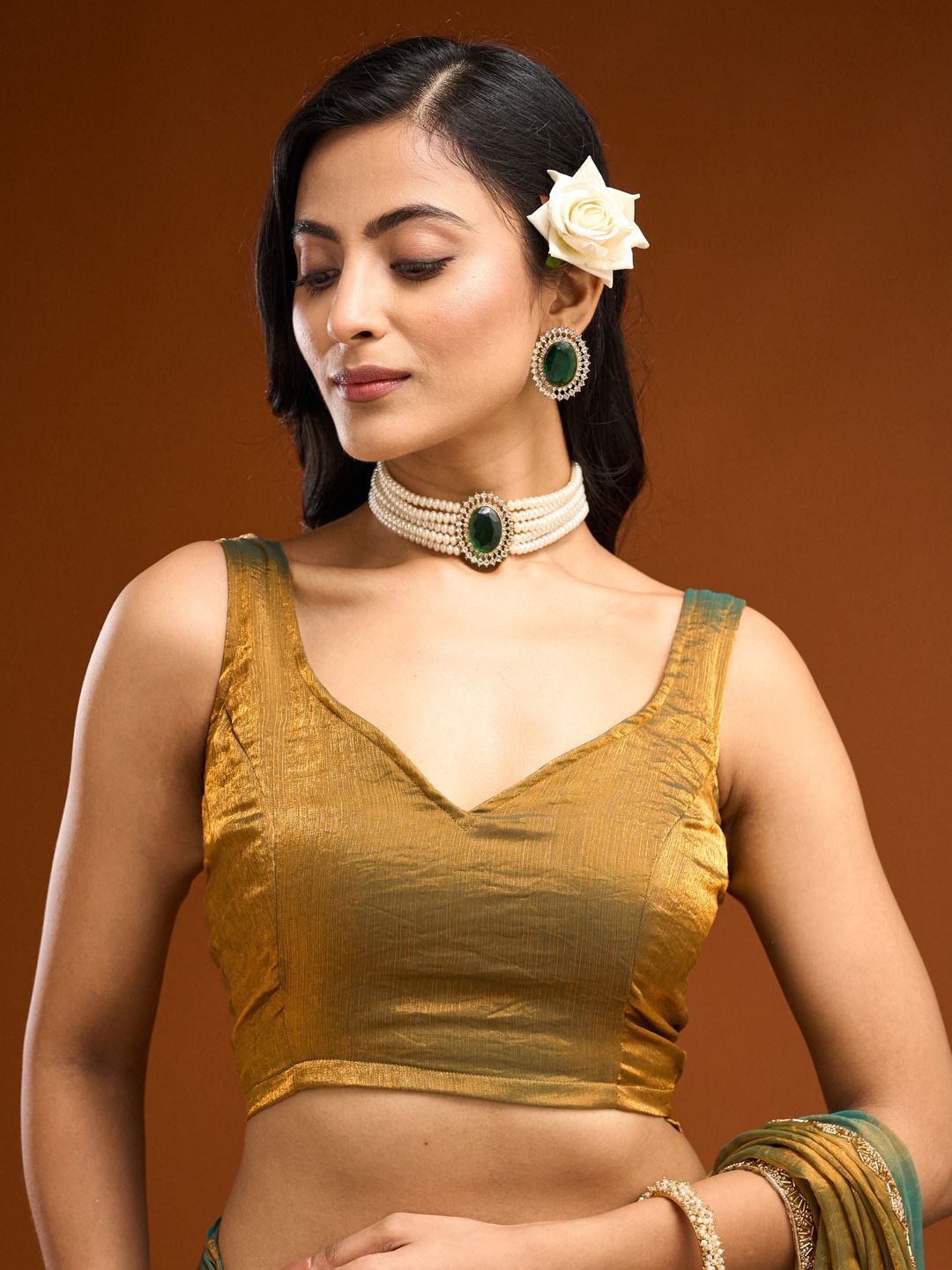 Solid Beads and Stones Saree 7
