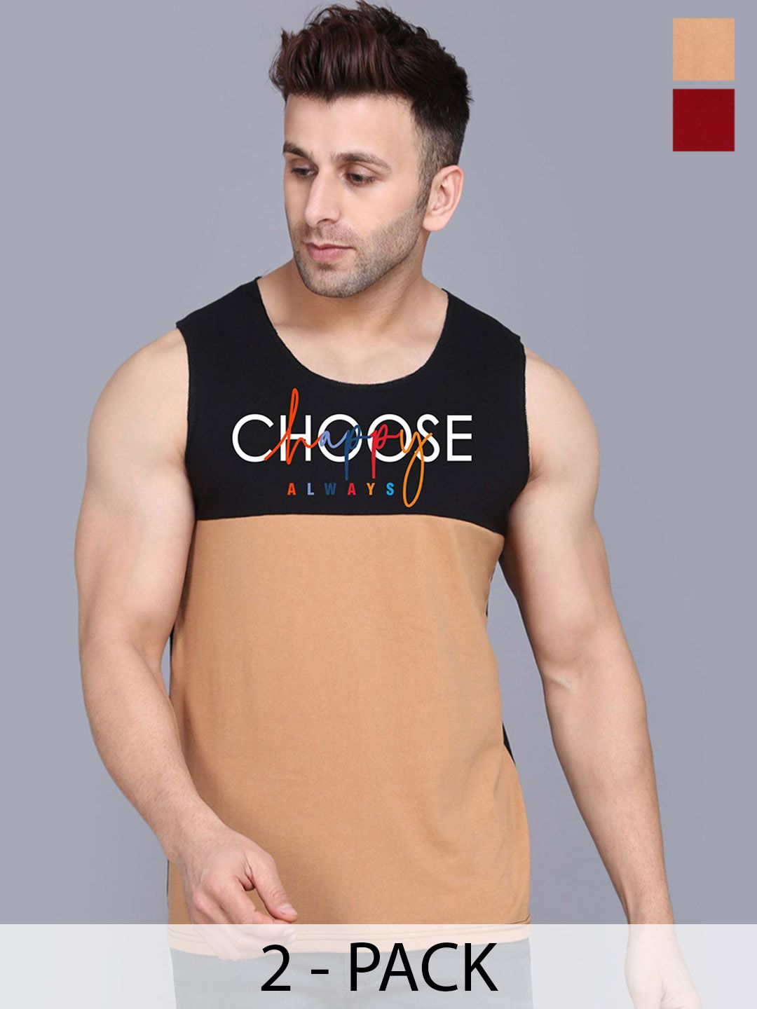 Buy SLOWLORIS Men Pack Of 2 Printed Gym Vests -  - Apparel for Men