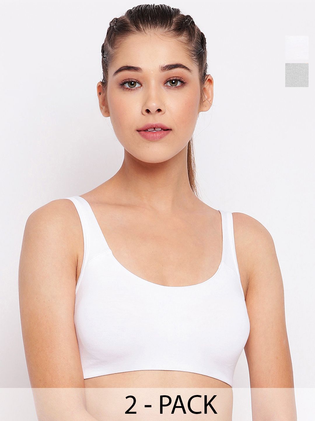 Buy Enamor Pack Of 2 Non Padded Wirefree & High Coverage Low Impact Sports Bra Sb06 -  - Apparel for Women