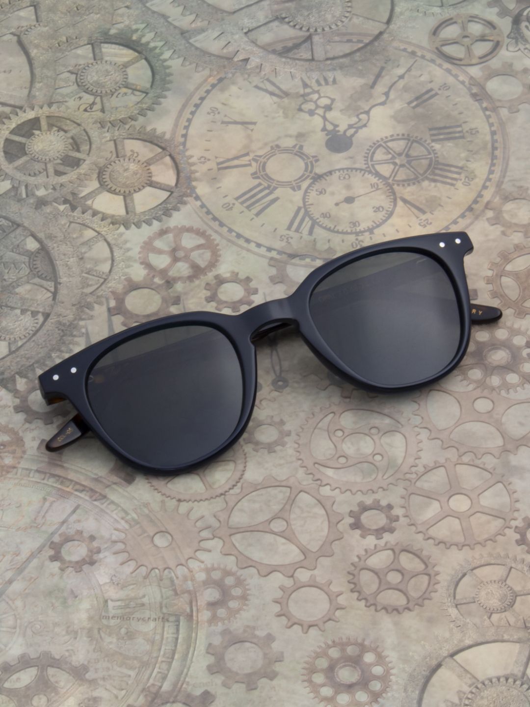 Ted Smith Unisex Aesthetic Black-Green Wayfarer Luxury Acetate Sunglasses With Polarised Lens