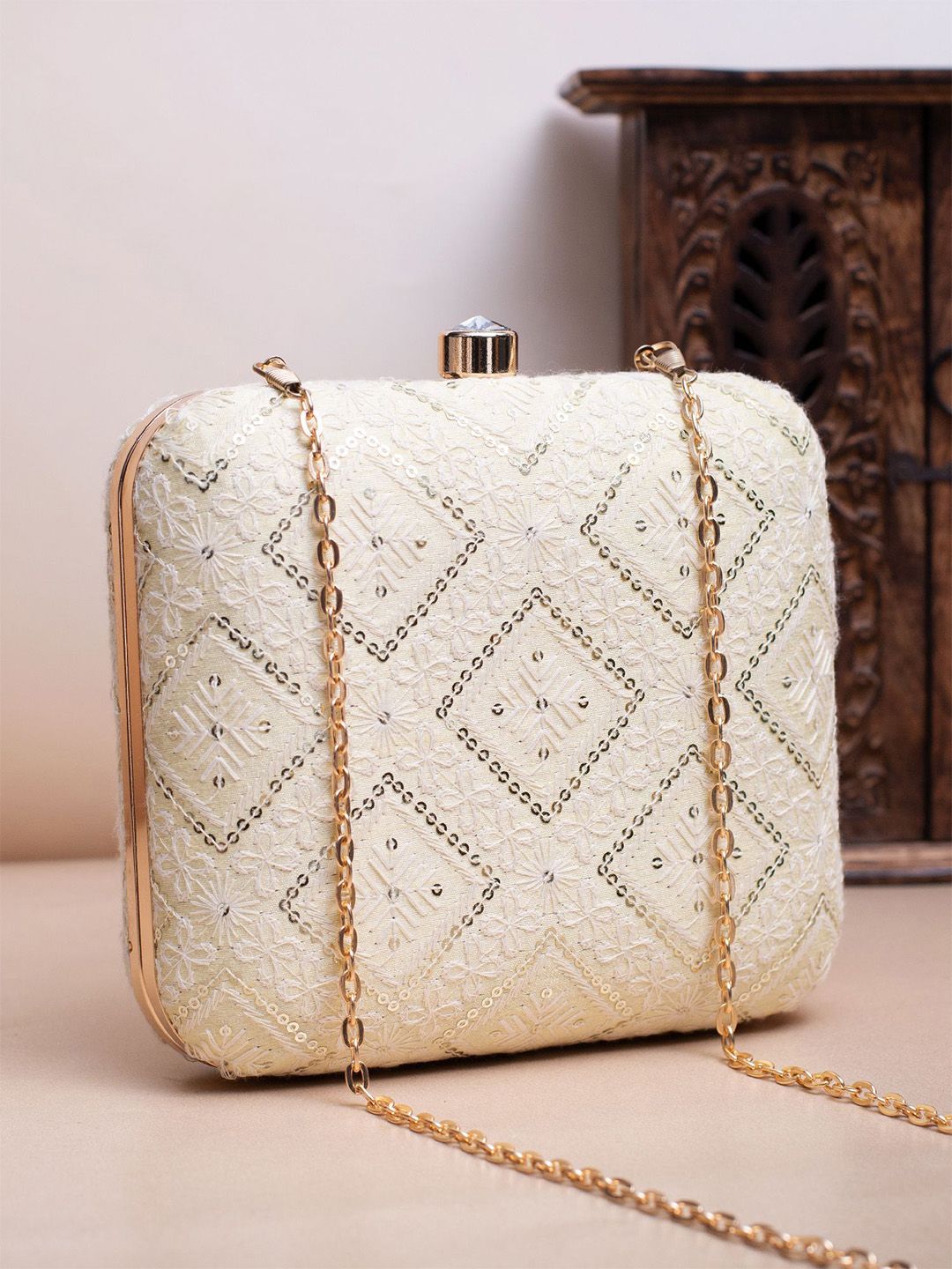 Buy ARTKLIM Embroidered Box Clutch -  - Accessories for Women