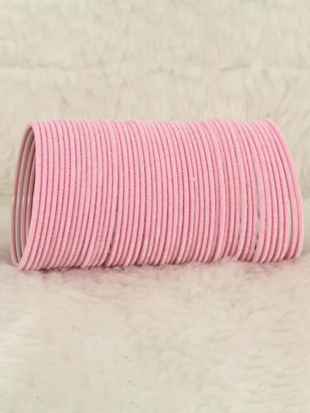 ZULKA Set of 48 Plain Velvet Finish Metal Bangle