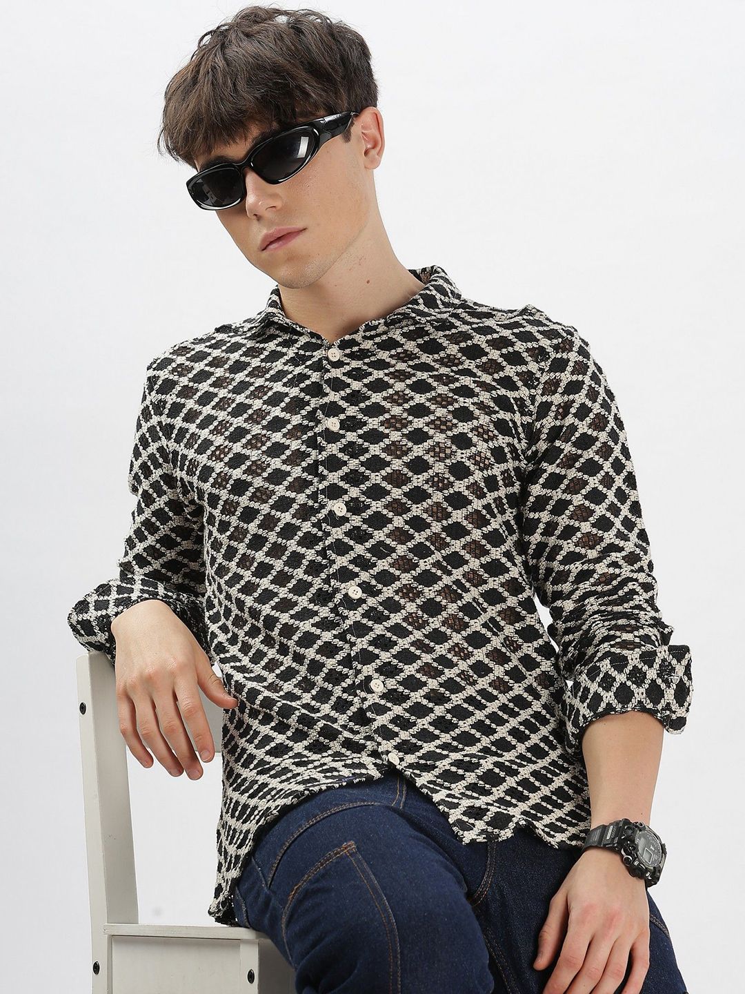 BEVDAAS Men Opaque Party Shirt