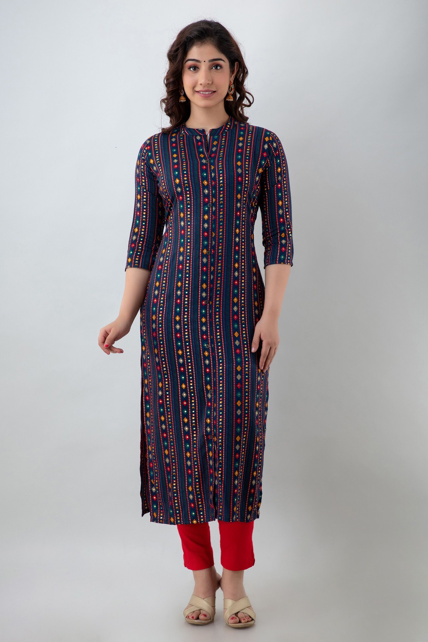 PARIKSHIT Geometric Printed Straight Kurta