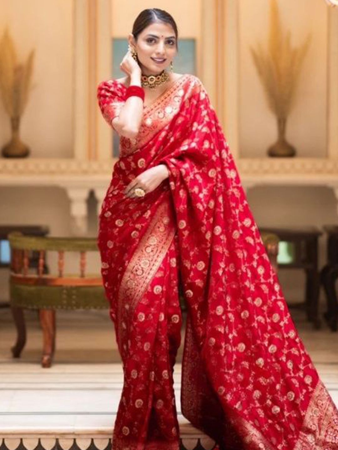 PHEASANT Woven Design Banarasi Saree