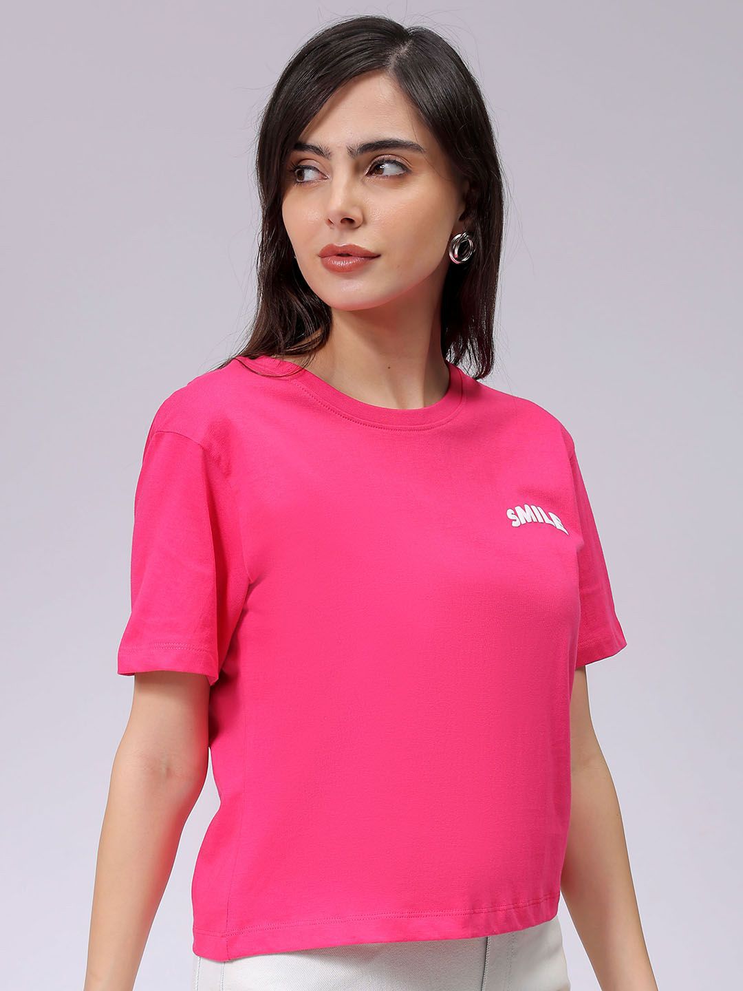 Freehand by The Indian Garage Co Women Typography Printed Cotton T-shirt