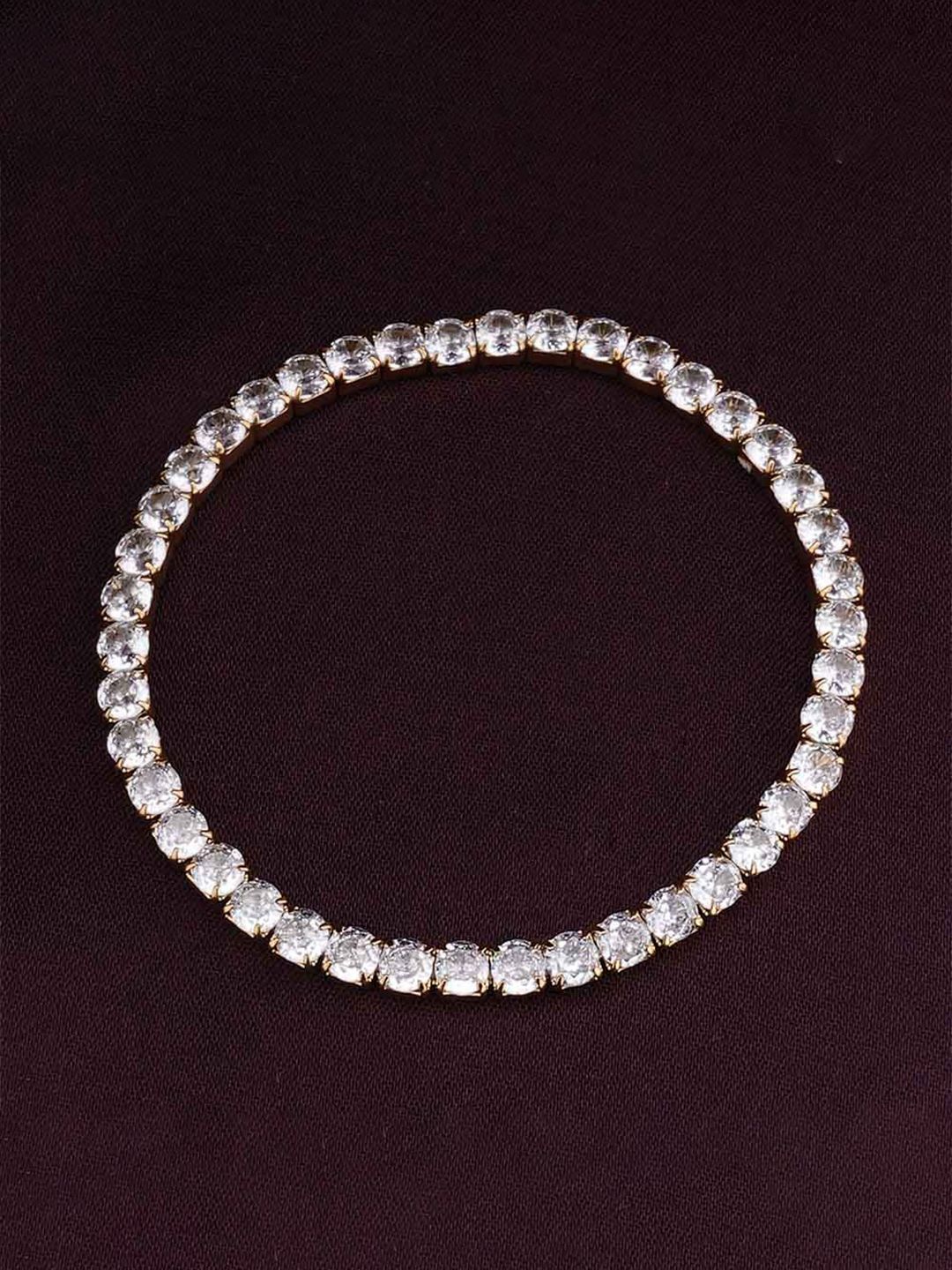 PALMONAS Exquisite Studded Gold-Plated Cubic Zirconia Bracelet