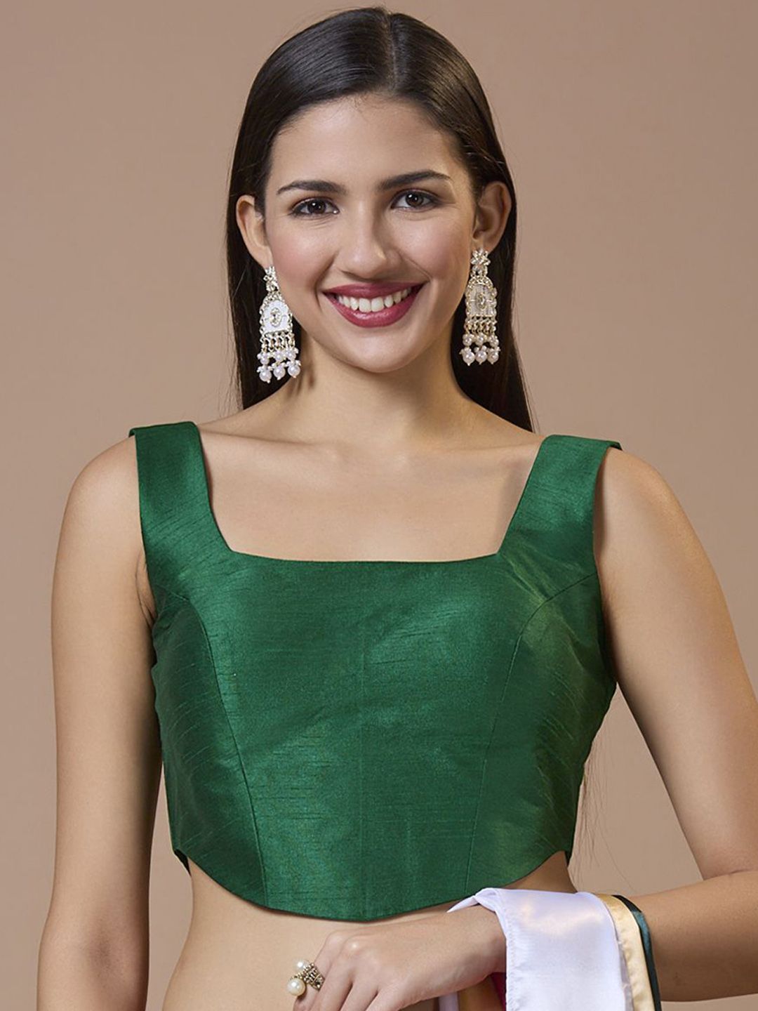 SALWAR STUDIO Corset-Style Padded Sleeveless Saree Blouse