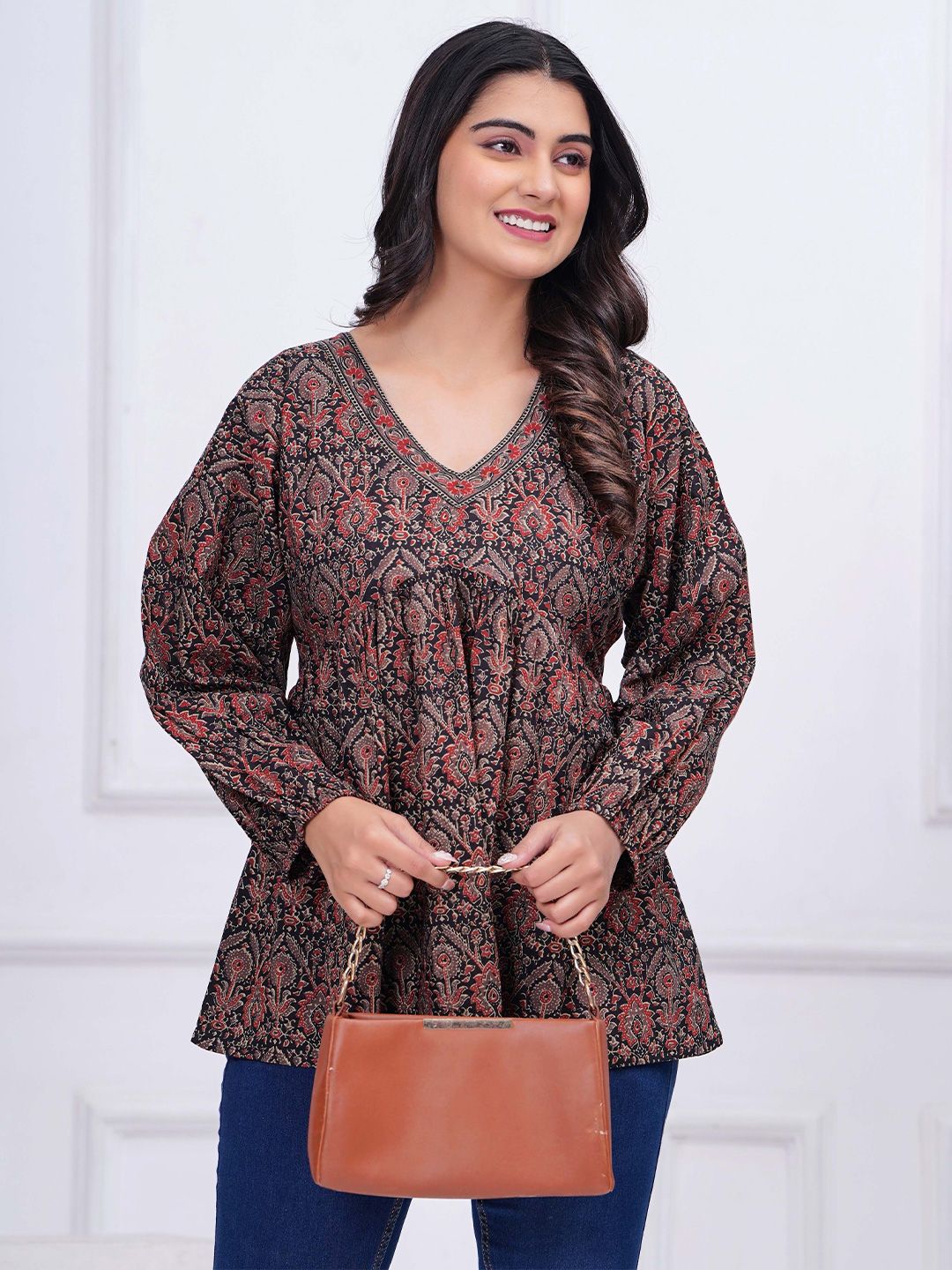 Nayo Women Printed Peplum Ethnic Tunic