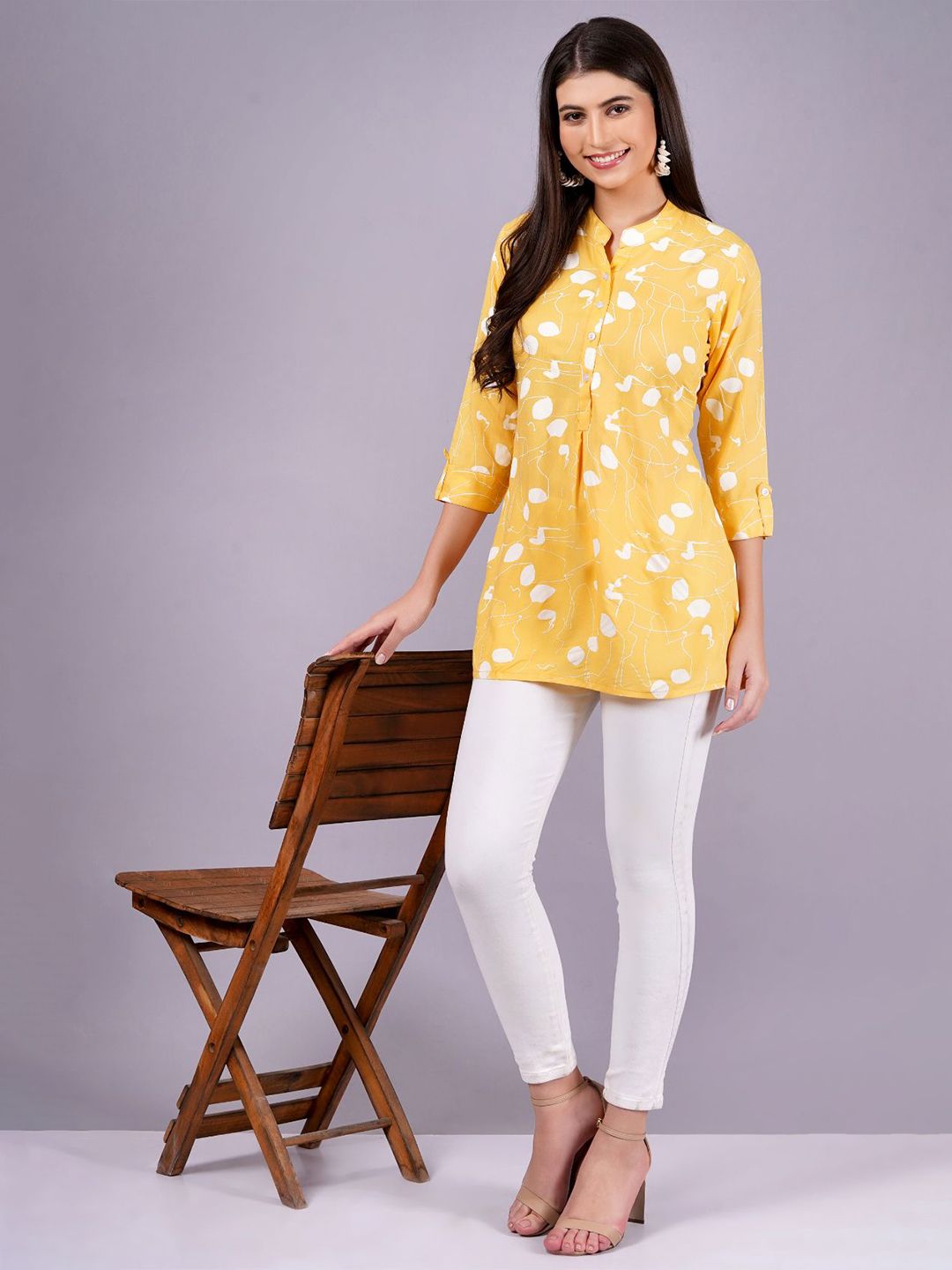 JC4U Women Floral Printed Shirt Style Top