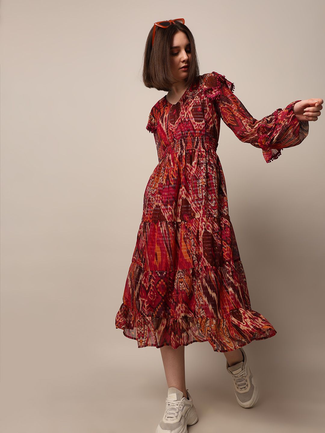 ONLY Floral Printed Fit & Flare Midi Dress
