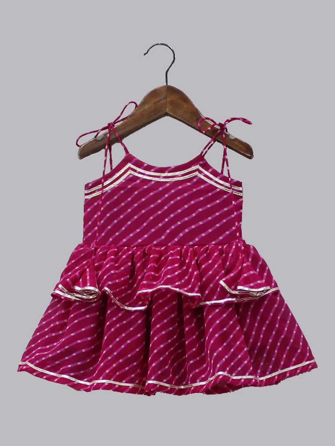 Girls Striped Printed Regular Gotta Patti A-Line Kurti with Palazzos 2