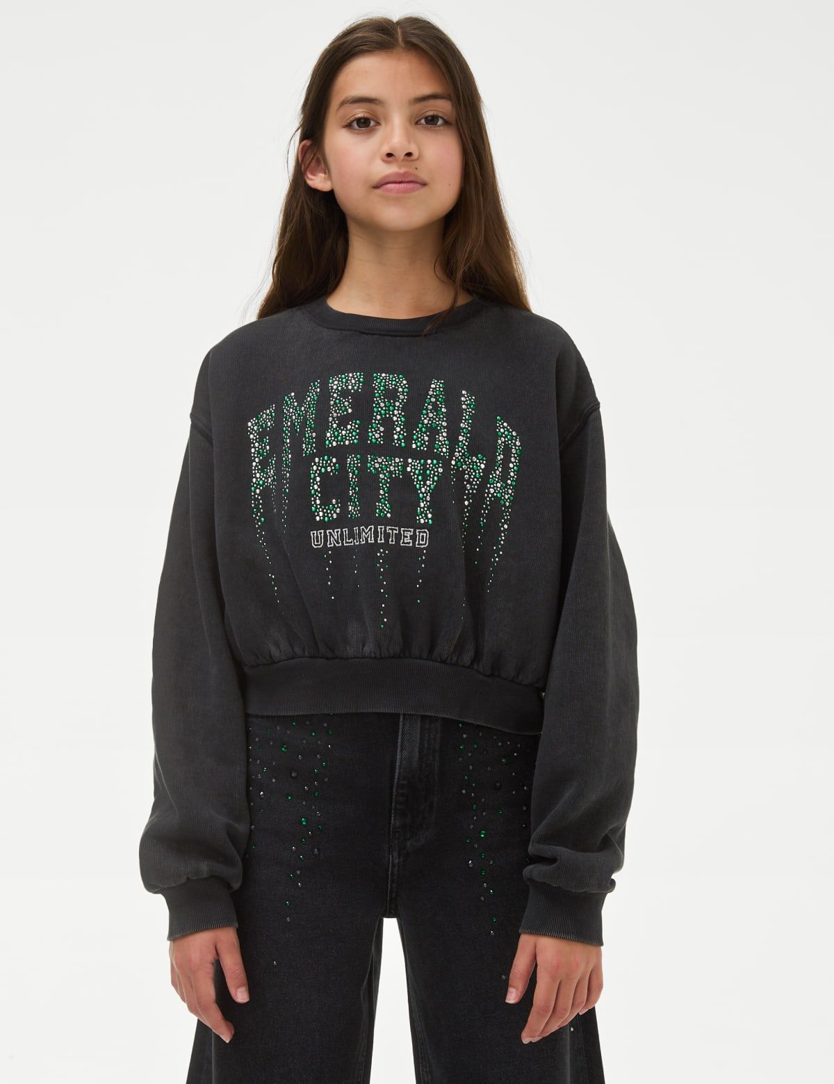 Marks & Spencer Cotton Rich Wicked Emerald City Sweatshirt