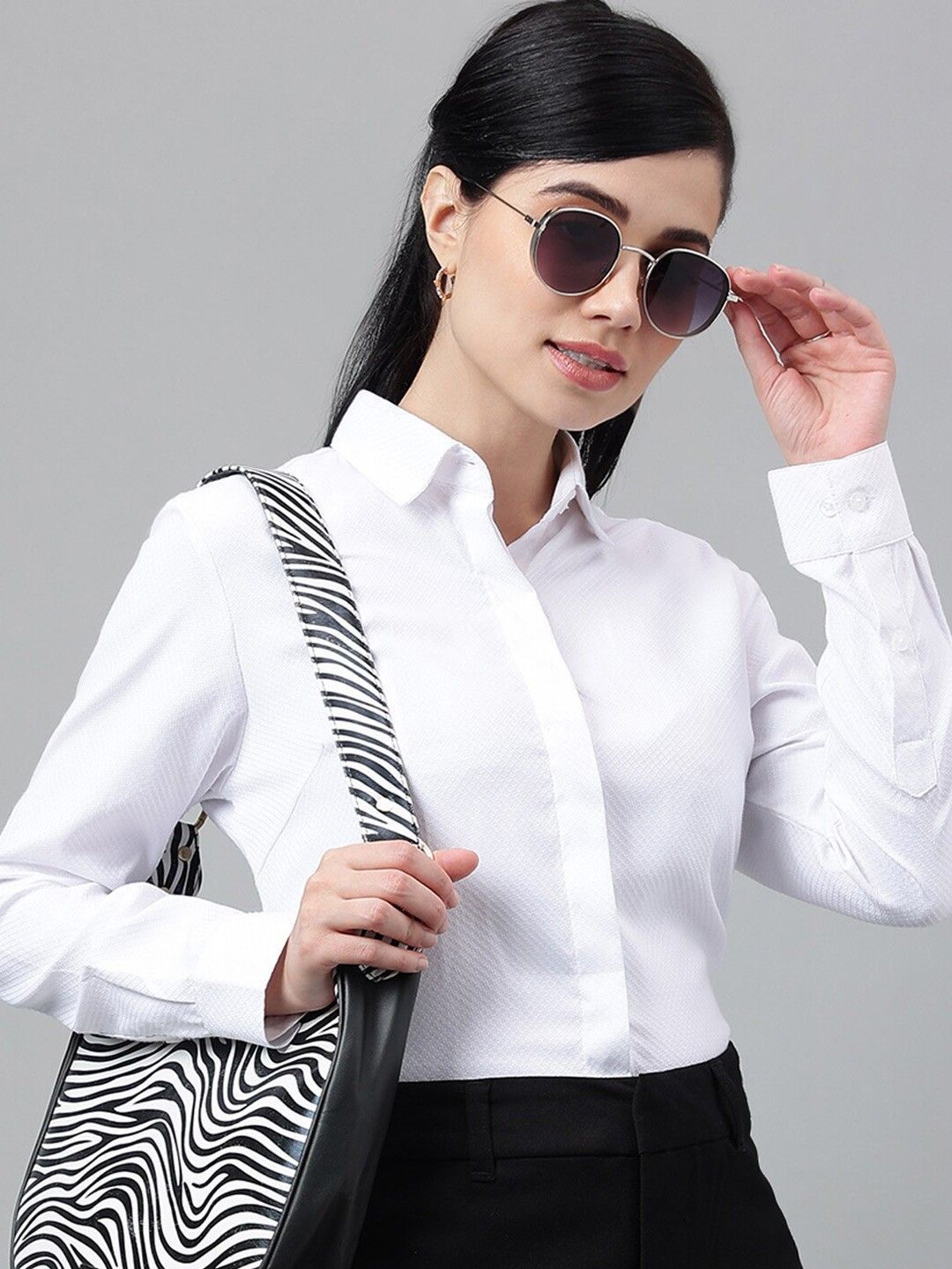 English Navy Women Relaxed Opaque Formal Shirt