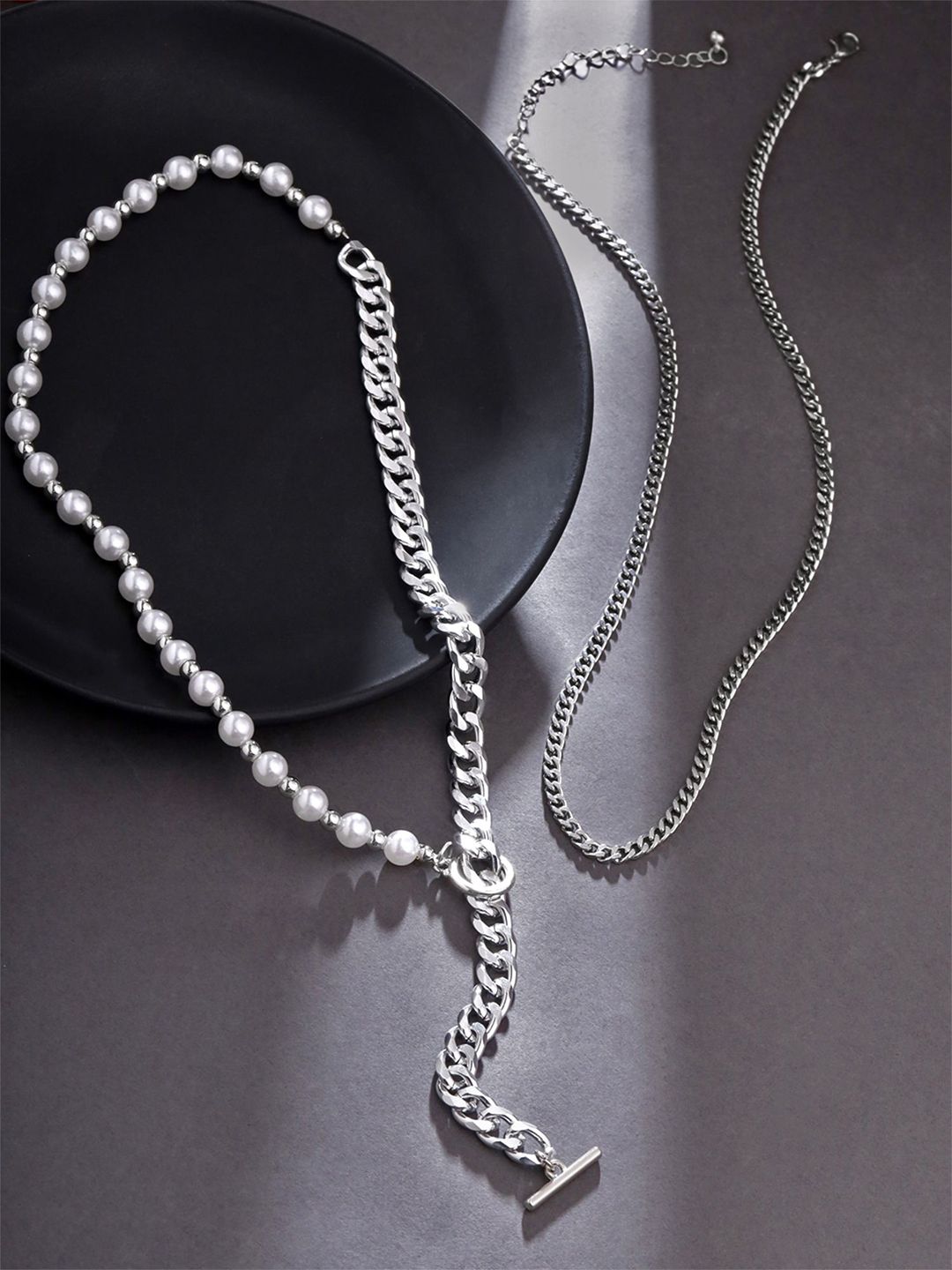 Buy Chimes Pearl Rhodium Rhodium Plated Pearls Chain -  - Accessories for Men