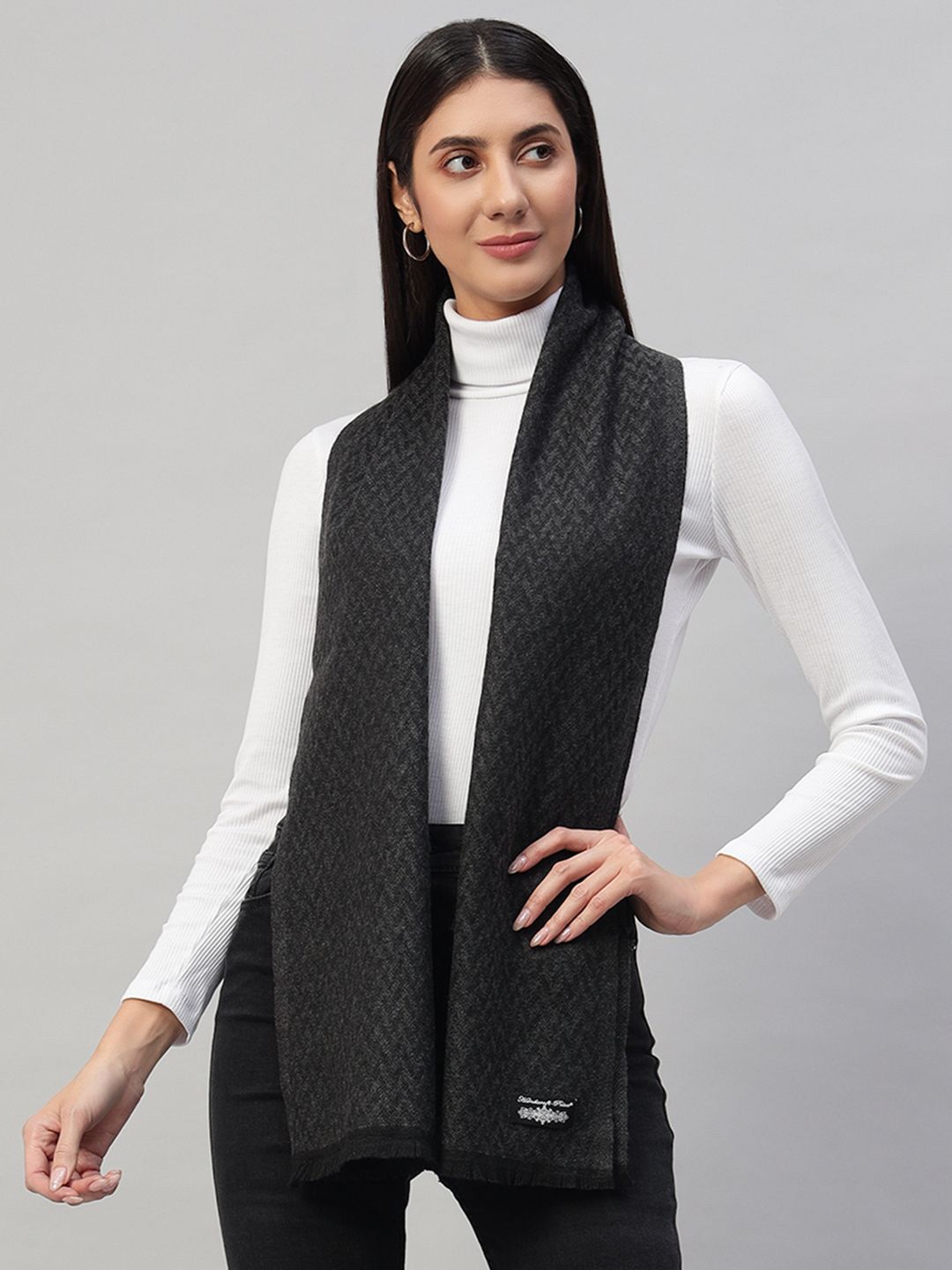 HANDICRAFT PALACE Women Self Design Tasselled Scarf