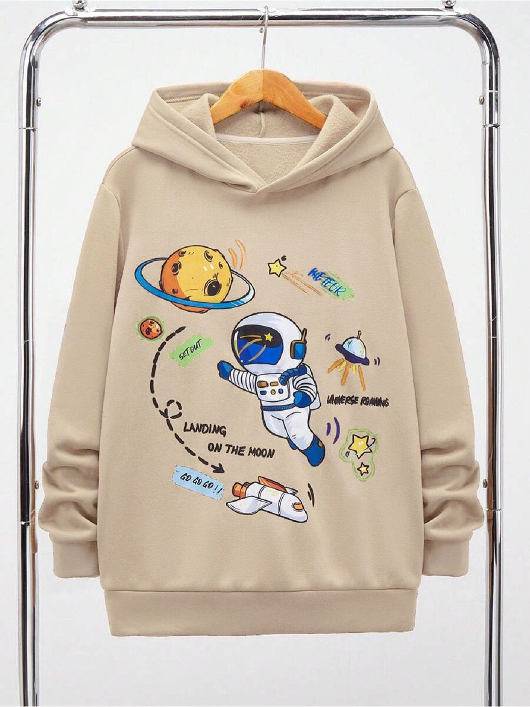 BAESD Girls Graphic Printed Long Sleeves Hooded Sweatshirt