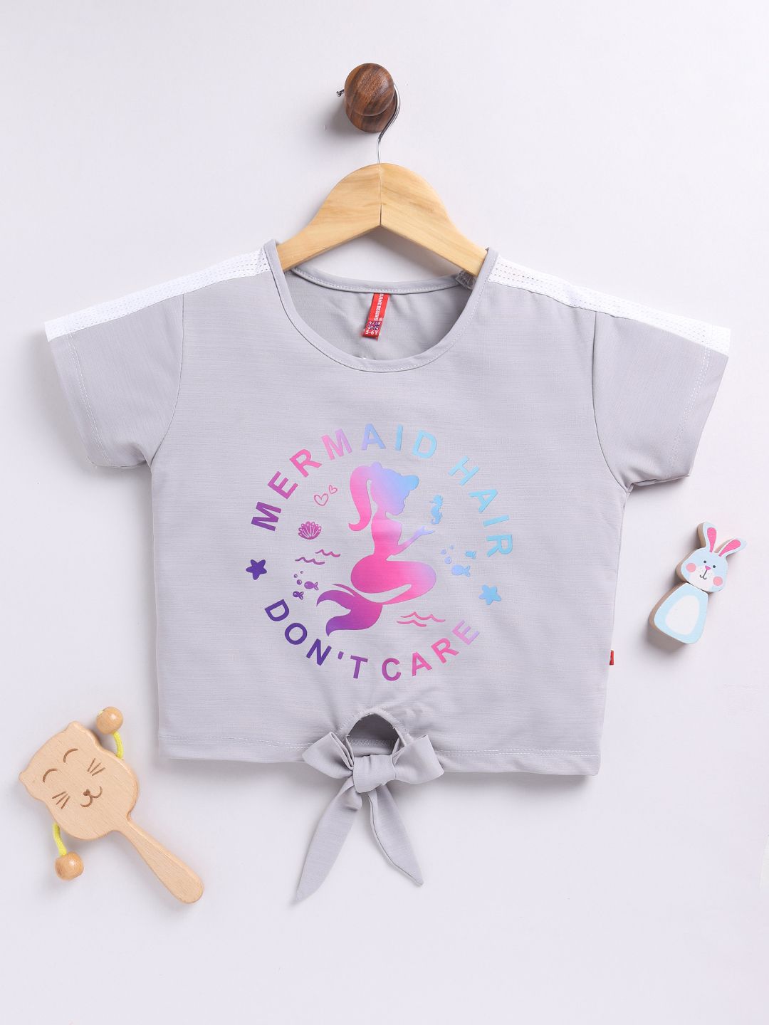 Here&Now X Game Begins Printed Waist Tie-Ups Crop Top
